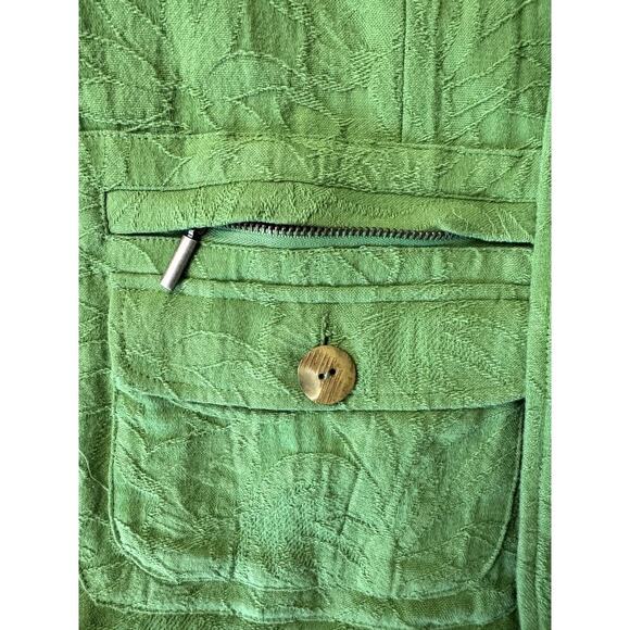 Coldwater Creek Green Brocade Striped Lining Y2K jacket size 8 EUC - Picture 4 of 5